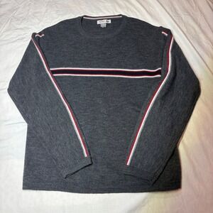Urban Pipeline Men's Dark Gray Crew Neck Sweater‎ XL Athletic Stripe Long Sleeve